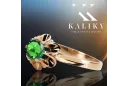 Emerald Original Vintage 14K Rose Gold Ring Bijuteria Vintage vrc004r